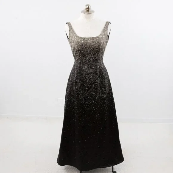 Vintage 50s 60s Formal Gown 6 Medium Hollywood Glam Princess Dress Black - Picture 4 of 9